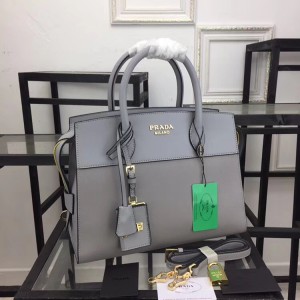 2018 New Prada Handbags 1046 Silver Gray 32*24.5*14.5