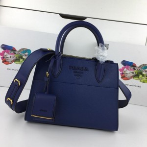 2018 New Prada Handbags 9852 Dark Blue 28*22*12cm