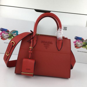 2018 New Prada Handbags 9852 Dark Red 28*22*12cm