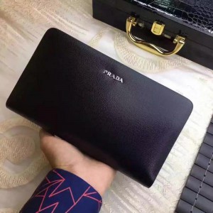 2018 New Prada Man Clutch Bag 632250 Black 22x13x4.5cm