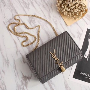 2018 New Saint Laurent Crossbody Bag 26580 Gray 22*15*45