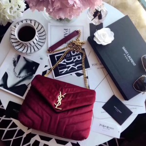 2018 New Saint Laurent Crossbody Bag 27796 Wine Red 25*17*9