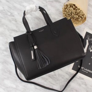 2018 New Saint Laurent Tote Bag 75099 Black 33cm