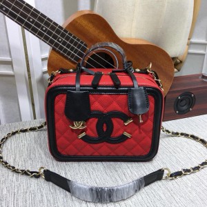 Chanel Makeup Shoulder Bags CH062S-Red-Black