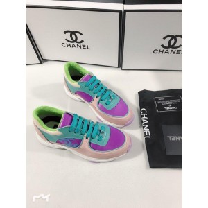 Chanel Men & Women Low-Top Sneakers Purple CHS-220