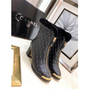 Chanel Women Ankle Boots Black CHS-235