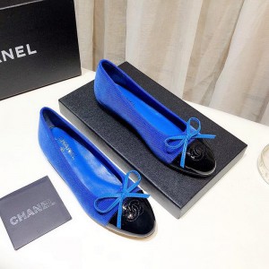Chanel Women Ballet Flats Blue CHS-265