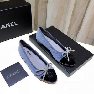Chanel Women Ballet Flats Blue CHS-266