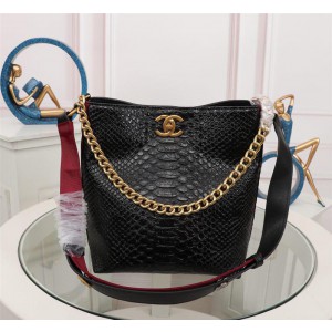 Chanel Hobo Handbag CH012-Black-Red