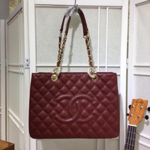 Chanel Tote Bags CH028-Wine-Red