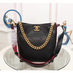 Chanel Hobo Handbag CH013-Black-Red