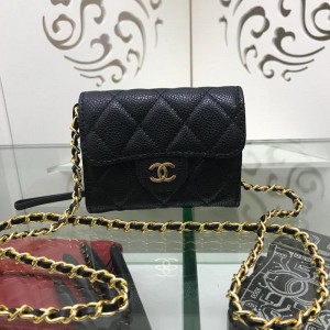 Chanel Small Cowhide Wallet On Chain CH097C-Black