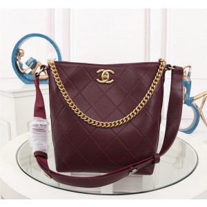 Chanel Hobo Handbag CH013-Wine-Red