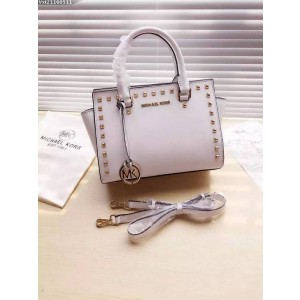 Michael Kors Bat Pack Medium Size Satchel White (MK187)