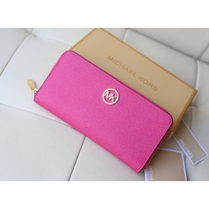 Michael Kors Drilled Zipper Wallet Rose Red (MK094)