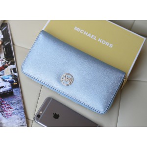 Michael Kors Diamond Zip Wallet Pearl Daisy Blue (MK296)