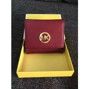 Michael Kors Short Clip Wallet Wine Red (MK353)