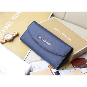 Michael Kors Three-fold Long Wallet Dark Blue (MK115)