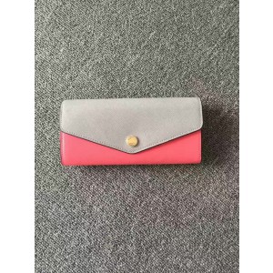 Michael Kors Envelope Wallet Gray Spelling Coral Red (MK342)