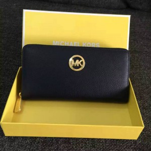Michael Kors Zipper Long Clip Wallet Dark Blue (MK357)