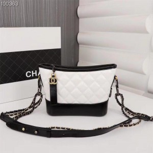 Chanel Gabrielle Small Hobo Bags CH061-White-Black