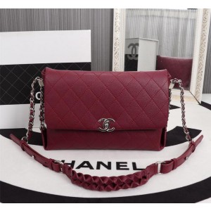 Chanel Large Flap Bags CH115-Wine-Red