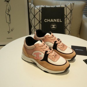 Chanel Men & Women Low-Top Sneakers Brown CHS-044