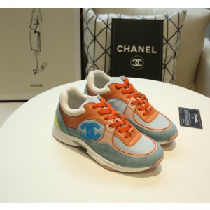 Chanel Men & Women Low-Top Sneakers Orange CHS-046