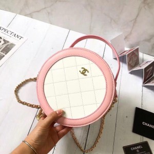Chanel Top Handles Round Bags CH151-White-Pink