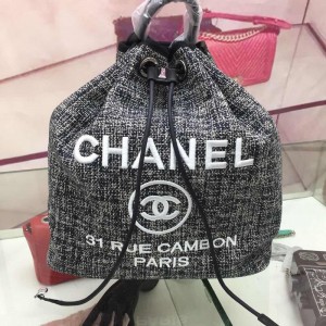 Chanel Bucket Backpacks CH163-Black-White