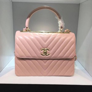 Chanel Top Handle Flap Bags CH027SV-Pink