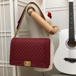 Chanel Large BOY CHANEL Handbag CH029-Wine-Red