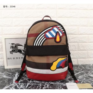 Burberry Backpack 1231 Black Red 30*22*35