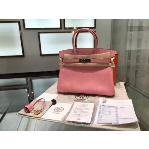 Hermes Birkin 30cm Epsom Leather Palladium Hardware High Quality, Rose Confetti RS06869