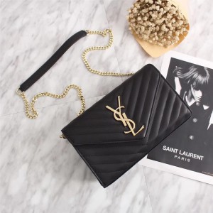 Saint Laurent Crossbody Bag 26595 Black Gold 26*16*6