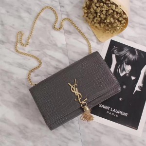 Saint Laurent Crossbody Bag 26700 Gray Gold 24*5.5*14.5