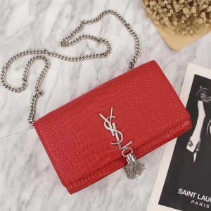 Saint Laurent Crossbody Bag 26700 Red Silver 24*5.5*14.5