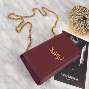 Saint Laurent Crossbody Bag 26816 Dark Red 24*14.5*5.5