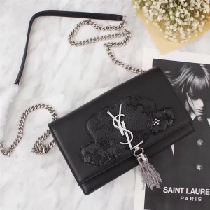 Saint Laurent Crossbody Bag 27719 Black Silver 19*12.5*4