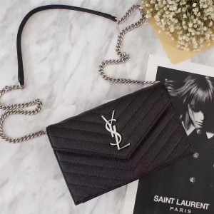 Saint Laurent Crossbody Bag 27720 Black Silver 20*16*5.5