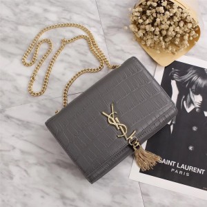 Saint Laurent Crossbody Bag 311224 Gray Gold 23cm
