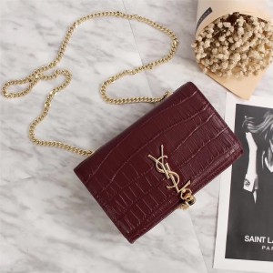 Saint Laurent Crossbody Bag 311224 Wine Red 23cm