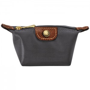 LONGCHAMP LE PLIAGE COIN PURSE GUN METAL