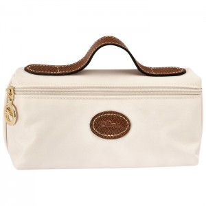 LONGCHAMP LE PLIAGE COSMETIC CASE ECRU