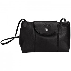 LONGCHAMP LE PLIAGE CUIR CROSSBODY BAG BLACK