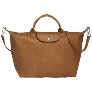 LONGCHAMP LE PLIAGE CUIR LARGE HANDBAG NATURAL