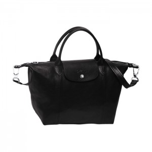 LONGCHAMP LE PLIAGE CUIR SMALL HANDBAG BLACK