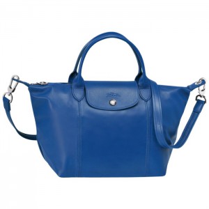 LONGCHAMP LE PLIAGE CUIR SMALL HANDBAG BLUE