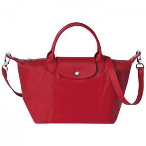 LONGCHAMP LE PLIAGE CUIR SMALL HANDBAG CHERRY