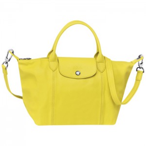 LONGCHAMP LE PLIAGE CUIR SMALL HANDBAG YELLOW